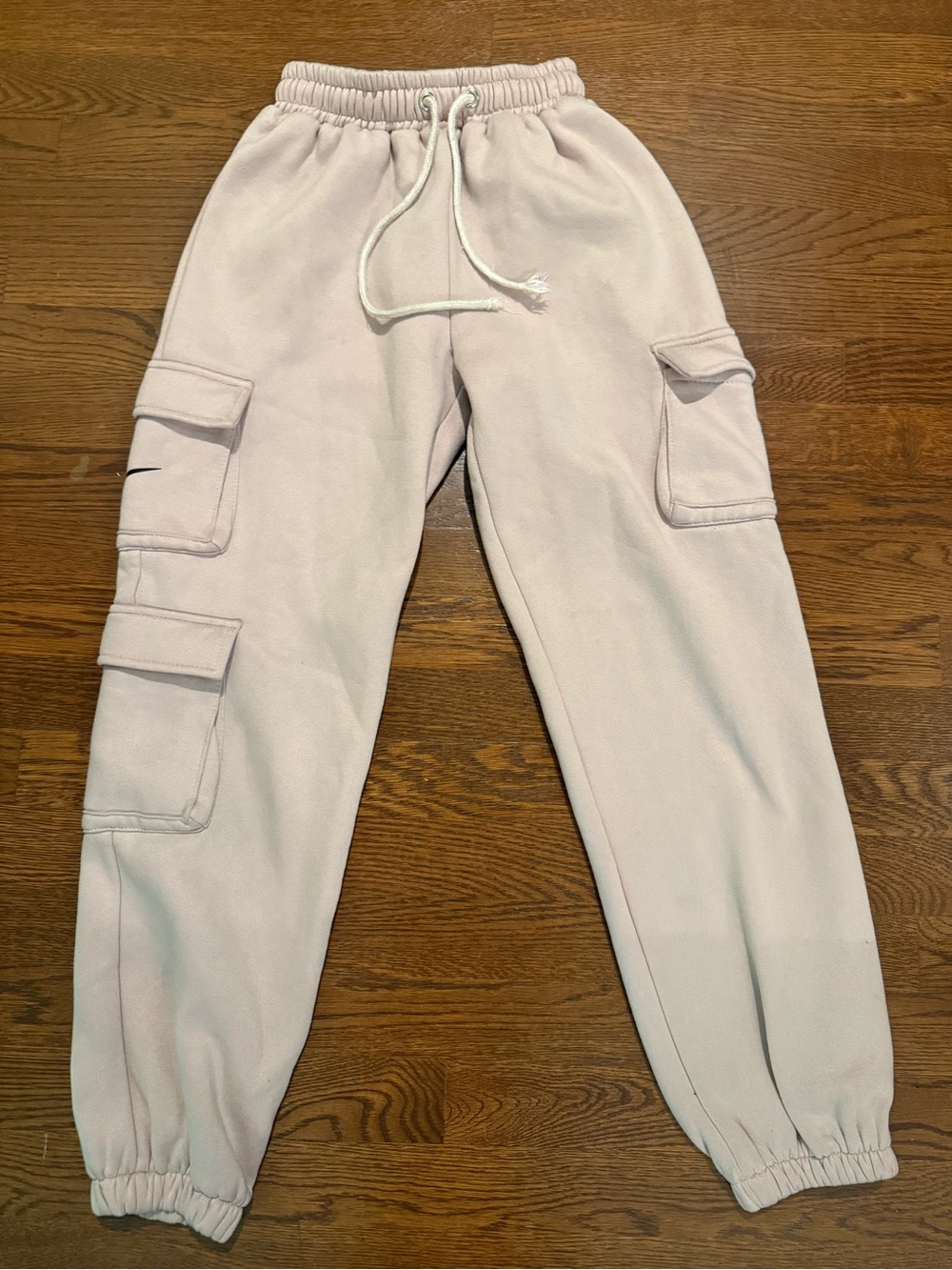 Cozy Light Blush Cargo Sweatpants